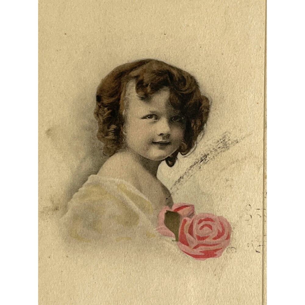 Antique 1911 Ephemera Embossed Posted Signed Litho Postcard Best Wishes Stamped